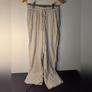 Hollister Adjustable Rise Wide Leg Linen Pants Sz XS